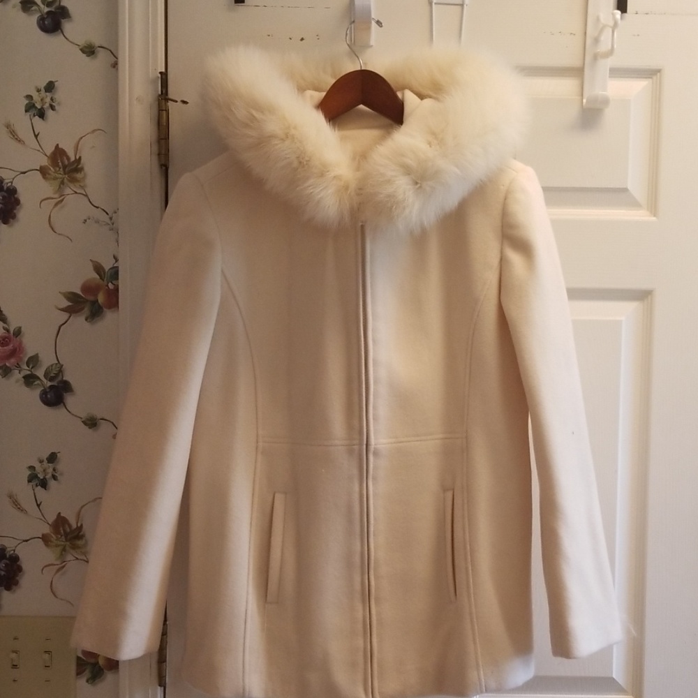 Cream Coat with Hood